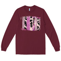 Burgundy Purple Glitter Cowhide Pattern Brushstrokes Long Sleeve Tee - Bettercallsaul