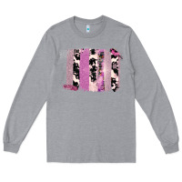 Heather Grey Purple Glitter Cowhide Pattern Brushstrokes Long Sleeve Tee - Bettercallsaul