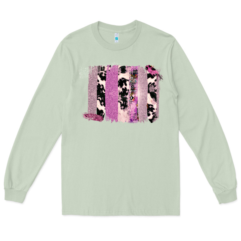 Purple Glitter Cowhide Pattern Brushstrokes Long Sleeve Tee by Bettercallsaul | Teevron