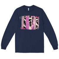 Navy Purple Glitter Cowhide Pattern Brushstrokes Long Sleeve Tee - Bettercallsaul
