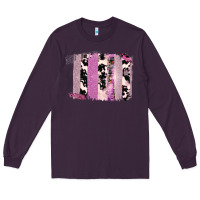 Plum Purple Glitter Cowhide Pattern Brushstrokes Long Sleeve Tee - Bettercallsaul
