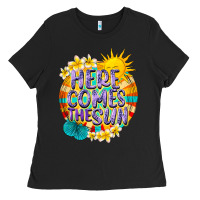 Black Here comes the sun Ladies Tee - NancyCooperArtShop
