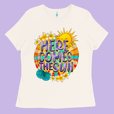 Here Comes The Sun Ladies Tee Designed By Nancycooperartshop