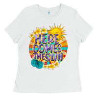 White Here comes the sun Ladies Tee - NancyCooperArtShop
