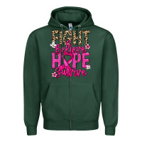 Sports Green Fight believe hope survive Cancer Awareness Zipper Hoodie - HowdyJamesFarm