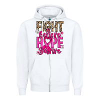 White Fight believe hope survive Cancer Awareness Zipper Hoodie - HowdyJamesFarm