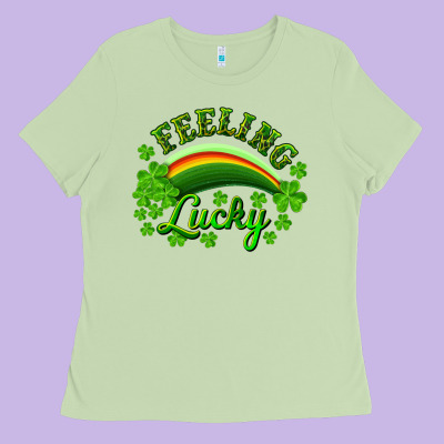 Feeling Lucky With Rainbow Ladies Tee Designed By Ranaportraitstore