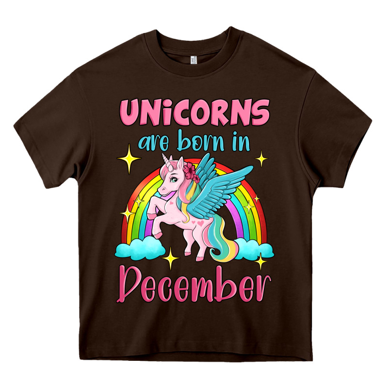 Unicorns Are Born In December Heavy Core Tee by Jasminsmagicworld | Teevron