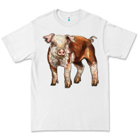 White Baby Hereford Pig Premium Tee - LillyAllenDesigns