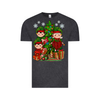 Vintage Black Mimi Elf, Mama Elf, Child Elf Christmas Vintage Tee - BundleAndBundleShop
