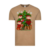 Vintage Coffee Mimi Elf, Mama Elf, Child Elf Christmas Vintage Tee - BundleAndBundleShop