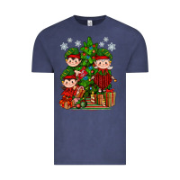 Vintage Denim Mimi Elf, Mama Elf, Child Elf Christmas Vintage Tee - BundleAndBundleShop