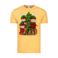 Vintage Mustard Mimi Elf, Mama Elf, Child Elf Christmas Vintage Tee - BundleAndBundleShop