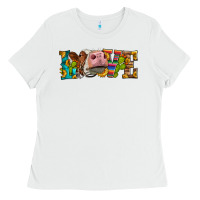 White Western Love Simmental Cow Ladies Tee - LillyAllenDesigns
