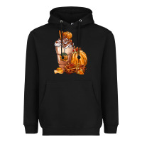 Black Pumpkin Spice Coffee Heavyweight Hoodie - FaDigitalArtStudio