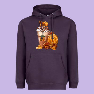 Pumpkin Spice Coffee Heavyweight Hoodie Designed By Fadigitalartstudio