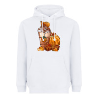 White Pumpkin Spice Coffee Heavyweight Hoodie - FaDigitalArtStudio