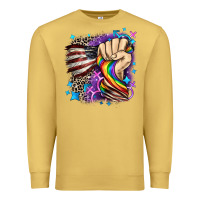 Antique Gold LGBTQ+ and American flag Premium Sweatshirt - FaDigitalArtStudio