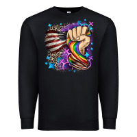 Black LGBTQ+ and American flag Premium Sweatshirt - FaDigitalArtStudio