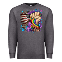 Charcoal Heather LGBTQ+ and American flag Premium Sweatshirt - FaDigitalArtStudio