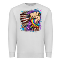 Dove Grey LGBTQ+ and American flag Premium Sweatshirt - FaDigitalArtStudio