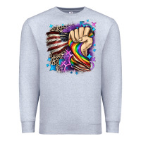 Heather Grey LGBTQ+ and American flag Premium Sweatshirt - FaDigitalArtStudio
