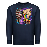 Navy LGBTQ+ and American flag Premium Sweatshirt - FaDigitalArtStudio