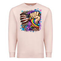 Pale Pink LGBTQ+ and American flag Premium Sweatshirt - FaDigitalArtStudio