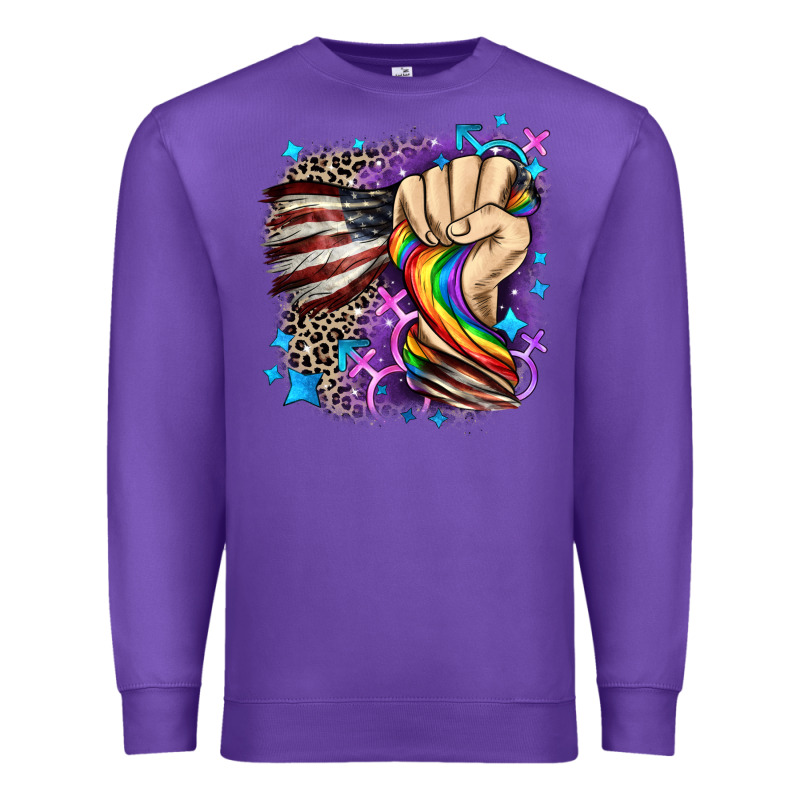 Lgbtq+ And American Flag Premium Sweatshirt by FaDigitalArtStudio | Teevron