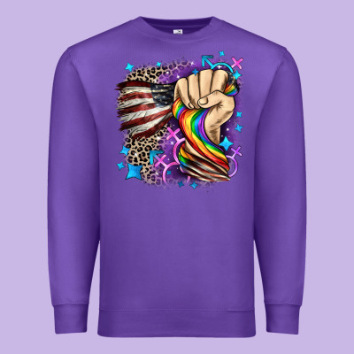 Lgbtq+ And American Flag Premium Sweatshirt Designed By Fadigitalartstudio