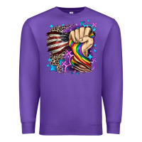 Purple LGBTQ+ and American flag Premium Sweatshirt - FaDigitalArtStudio