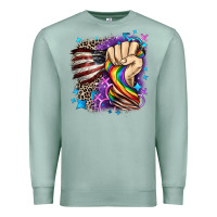 Seafoam LGBTQ+ and American flag Premium Sweatshirt - FaDigitalArtStudio