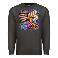 Smoke LGBTQ+ and American flag Premium Sweatshirt - FaDigitalArtStudio