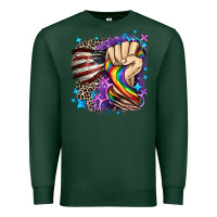 Sports Green LGBTQ+ and American flag Premium Sweatshirt - FaDigitalArtStudio