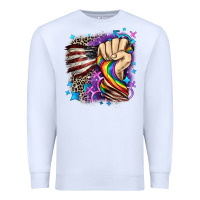 White LGBTQ+ and American flag Premium Sweatshirt - FaDigitalArtStudio