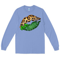 Colony Blue St. Patricks Day Leopard Lips Long Sleeve Tee - Bettercallsaul