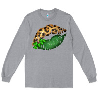 Heather Grey St. Patricks Day Leopard Lips Long Sleeve Tee - Bettercallsaul