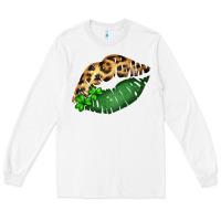 White St. Patricks Day Leopard Lips Long Sleeve Tee - Bettercallsaul