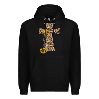Black he is risen leopard cross Premium Hoodie - JahusDesignShop