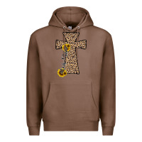 Chestnut he is risen leopard cross Premium Hoodie - JahusDesignShop