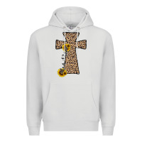 Dove Grey he is risen leopard cross Premium Hoodie - JahusDesignShop