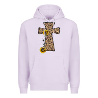 Lilac he is risen leopard cross Premium Hoodie - JahusDesignShop