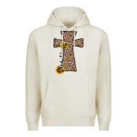 Oatmeal Heather he is risen leopard cross Premium Hoodie - JahusDesignShop