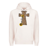 Pale Pink he is risen leopard cross Premium Hoodie - JahusDesignShop