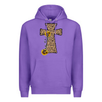 Purple he is risen leopard cross Premium Hoodie - JahusDesignShop