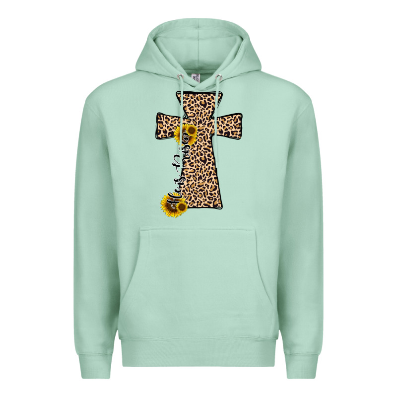 He Is Risen Leopard Cross Premium Hoodie by JahusDesignShop | Teevron
