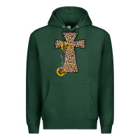 Sports Green he is risen leopard cross Premium Hoodie - JahusDesignShop