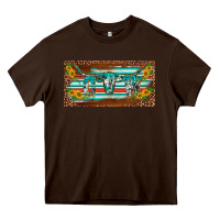 Chocolate Brown western howdy cowgirl leopard serape   license plate template Heavy Core Tee - BarkalooDesign