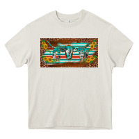 Cream western howdy cowgirl leopard serape   license plate template Heavy Core Tee - BarkalooDesign