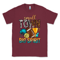 Burgundy Small Town Big Spirit Classic Tee - BundleAndBundleShop